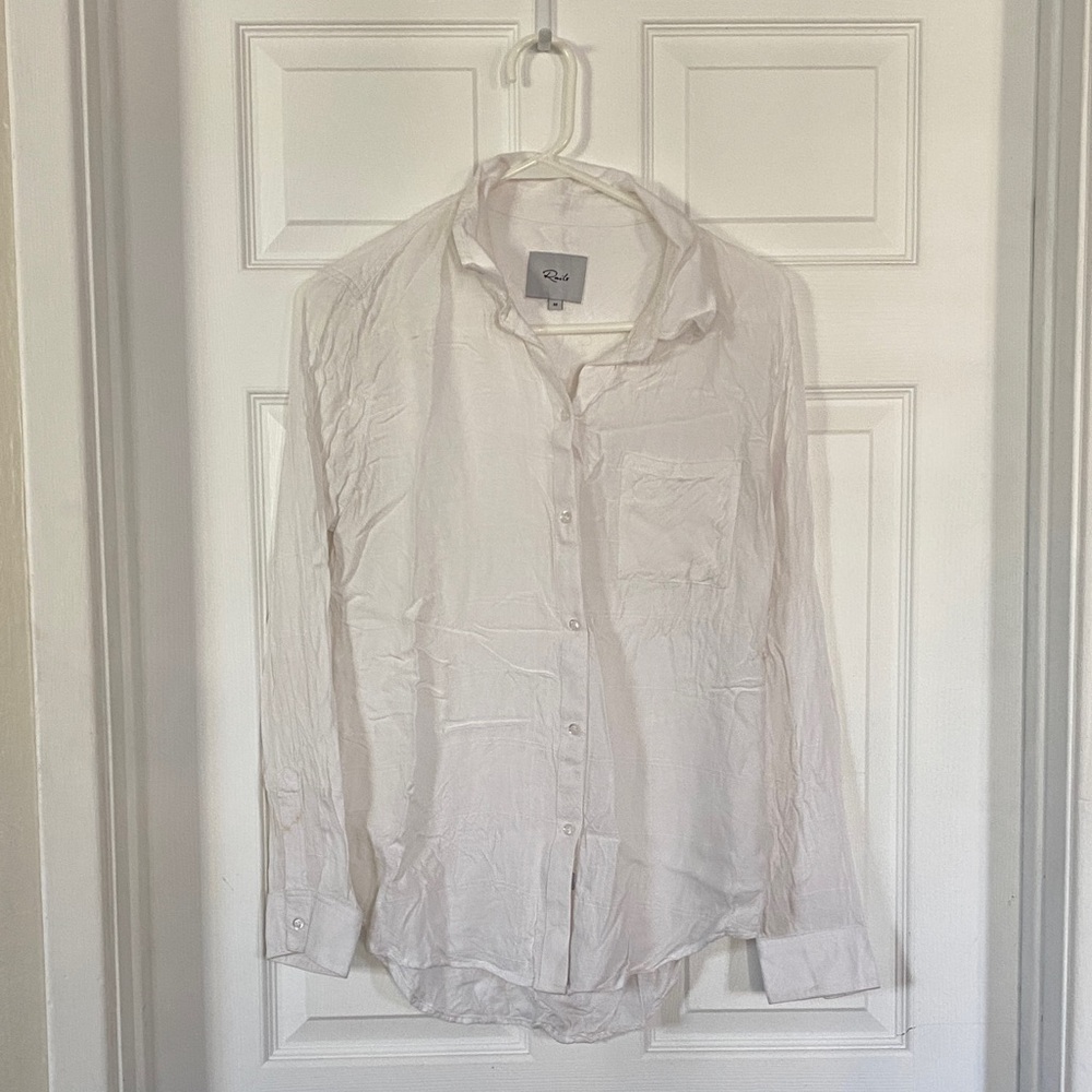 Rails Crisp White Collared Shirt Hunter Ivory check